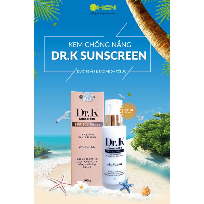 Kem Chống Nắng Dr.K Sunscreen Giúp Trắng Da Dưỡng Ẩm Ngăn Ngừa Mụn 130ml DT005