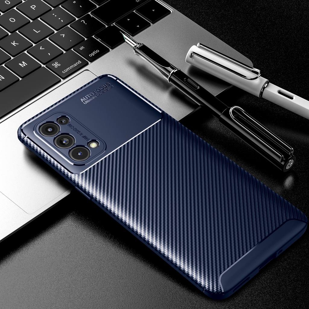 Ốp Lưng Họa Tiết Sợi Cacbon Cá Tính Cho Oppo Reno5 Pro 5g