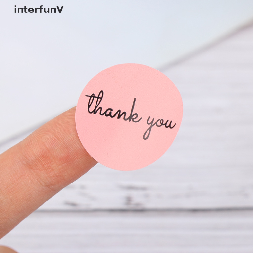 Set 500 Sticker Thank You 1inch Màu Hồng Dùng Để Dán Nhãn Trong Lễ Hội