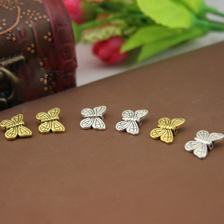 5 phiến bướm đúc xỏ lỗ 11*15mm nguyên liệu làm trâm làm trang sức cổ trang