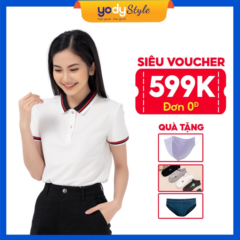 Áo polo nữ YODY áo có cổ chất liệu pique mắt chim thấm hút tốt, mềm mịn APN3706