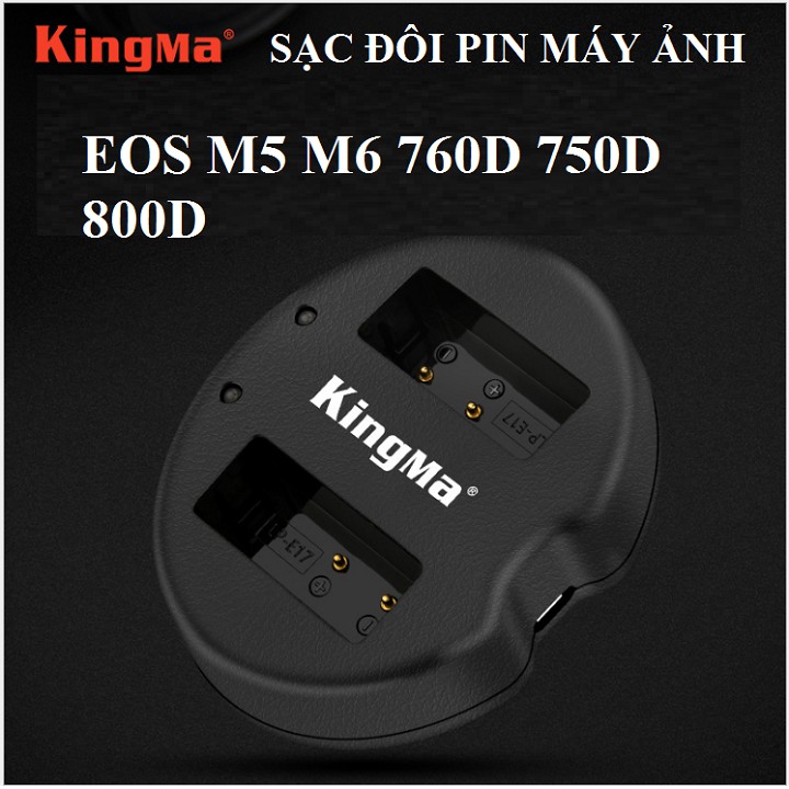 Đế sạc pin canon 2 khe dùng cho máy ảnh EOS M5 M6 760D 750D 800D