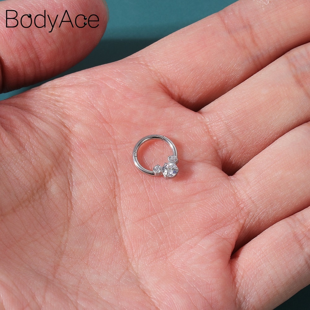 1 Khuyên Mũi Đính Đá 6/8/10MM Phong Cách Cá Tính