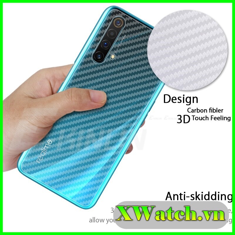 Miếng dán Carbon mặt lưng Realme C21Y V15 C20 5 pro Realme Q Realme 5 Realme 5i Realme 6i Realme 6 pro Realme X X2 pro