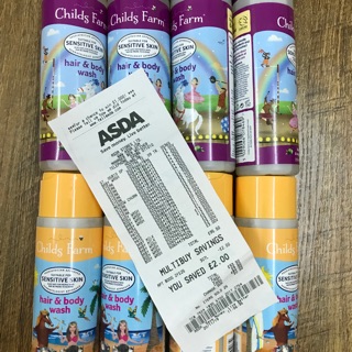 Sữa tắm gội organic hương hoa quả Childs Farm cho bé từ sơ sinh 250ml bill UK