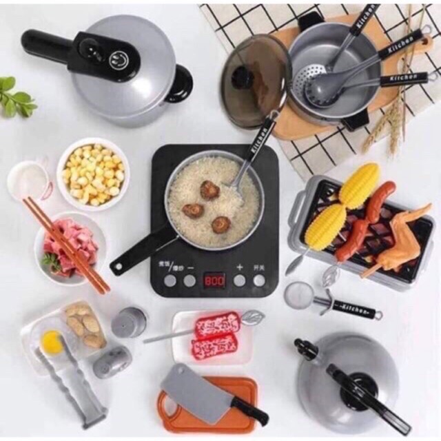 🔥 Có Sẵn🔥 Bộ Đồ Chơi Nấu Ăn 36 món- chi tiết- có bếp tư chạy bằng pin