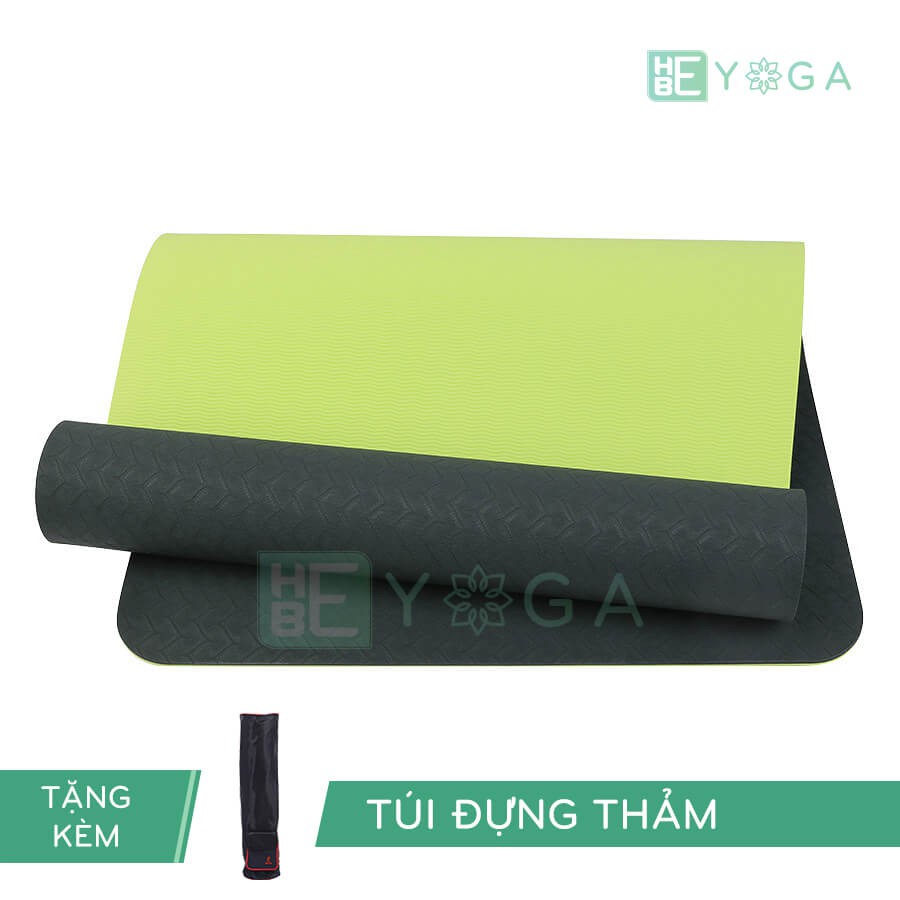 THẢM YOGA RELAX TPE ECO 6MM 2 LỚP MÀU ĐEN ( TẶNG KÈM TÚI