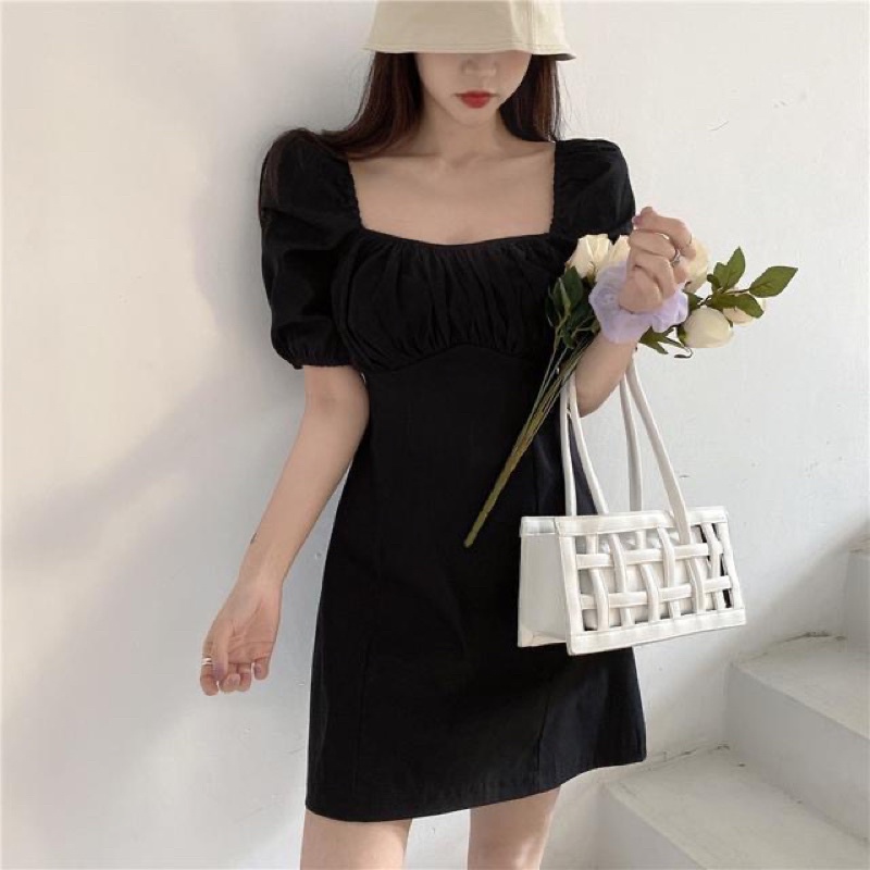 váy nữ chữ A cup ngực trễ vai cho nữ - V26