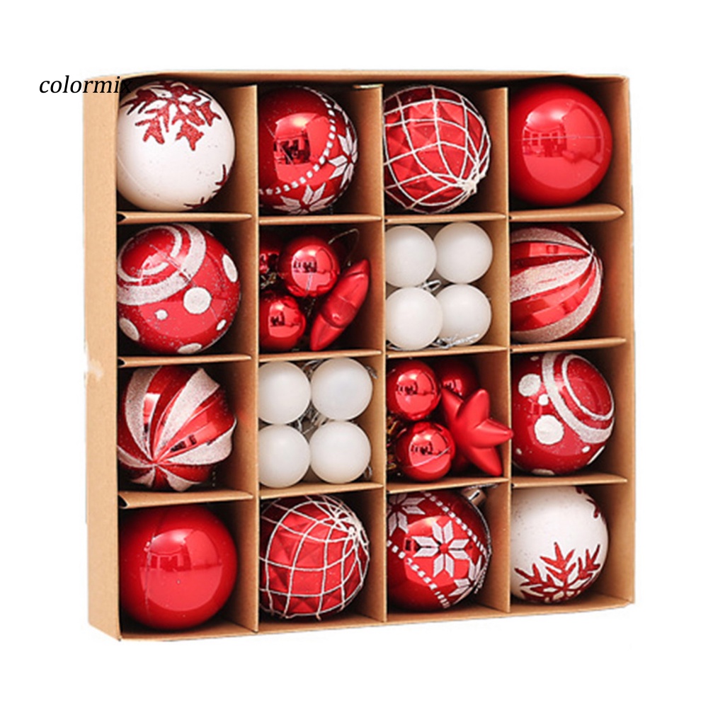 Set 42 / 44 Quả Châu Trang Trí Giáng Sinh Kích Thước 3cm / 6cm