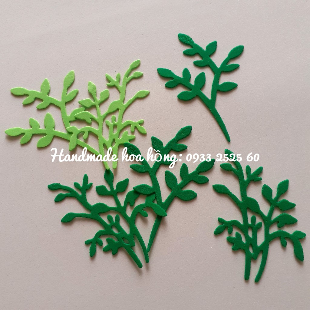 Set 32 cây lá bằng xốp, 2 size – Nguyên liệu handmade - Hình trang trí thiệp, phong thư, bưu thiếp, bao thư, bao lì xì