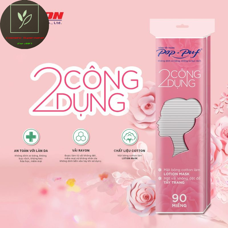 Bông Tẩy Trang Pop Puf Túi Zip 90 Miếng