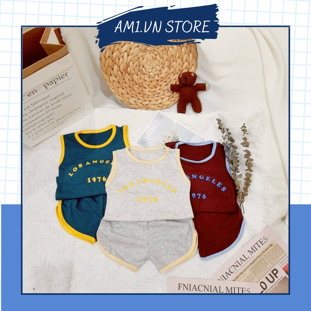 Đồ bộ bé trai và đồ bộ bé gái 8-18kg AM726 - Bộ quần áo ba lỗ chạy viền TTR223