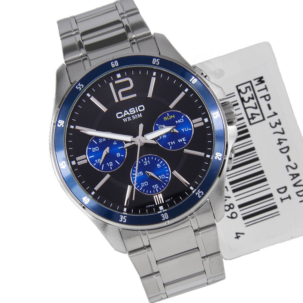 Đồng hồ nam Casio chính hãng MTP-1374, dây kim loại | BigBuy360 - bigbuy360.vn
