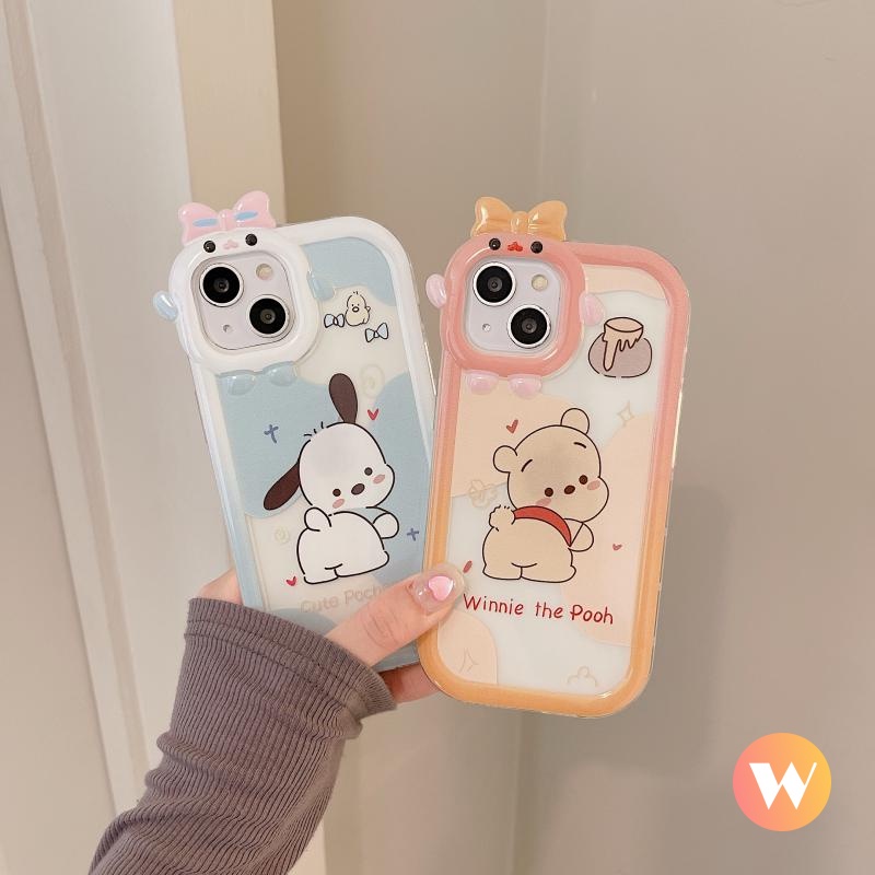 Ốp Điện Thoại Mềm Hình Gấu Pooh 3D Cho IPhone 7 8 14 Plus XR X XS Max 6 6S Plus 11 12 13 14 Pro Max SE 2020