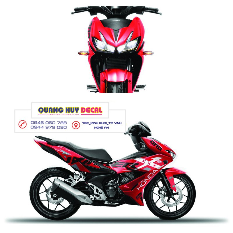 Tem trùm Winner X ♦FREESHIP♦ đỏ đen, độ dán team decal xe thiết kế rẻ đẹp theo yêu cầu