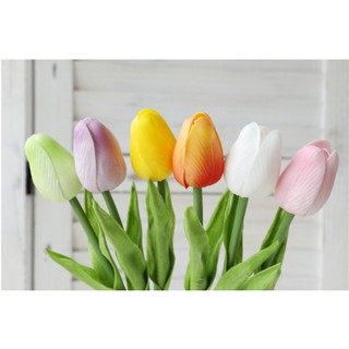 Hoa giả- Bó 10 bông hoa tulip giả cao cấp nhập khẩu