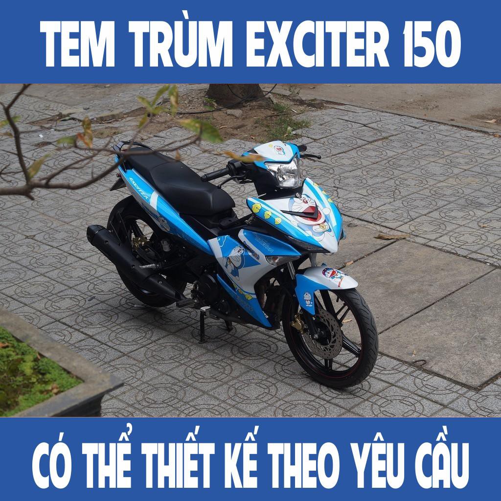 Tem Trùm Exciter 150 Doremon Xanh Trắng Đẹp - Đổi màu theo yêu cầu