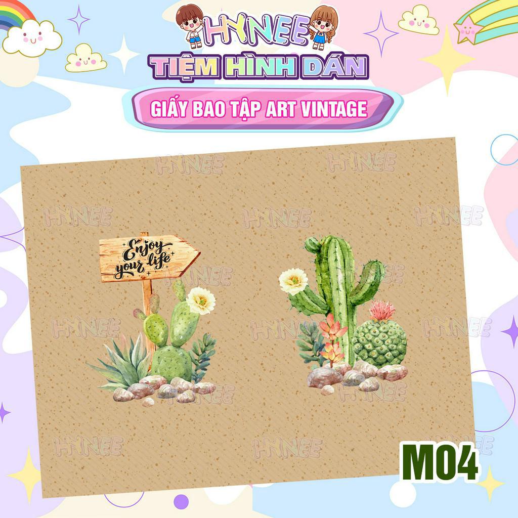 Giấy Bao Tập Art Vintage - Giấy Bao Vở Học Sinh A5, B5, Sách Giáo Khoa - Giấy Bao Tập A5 - Giấy Gói Quà - HYNEE