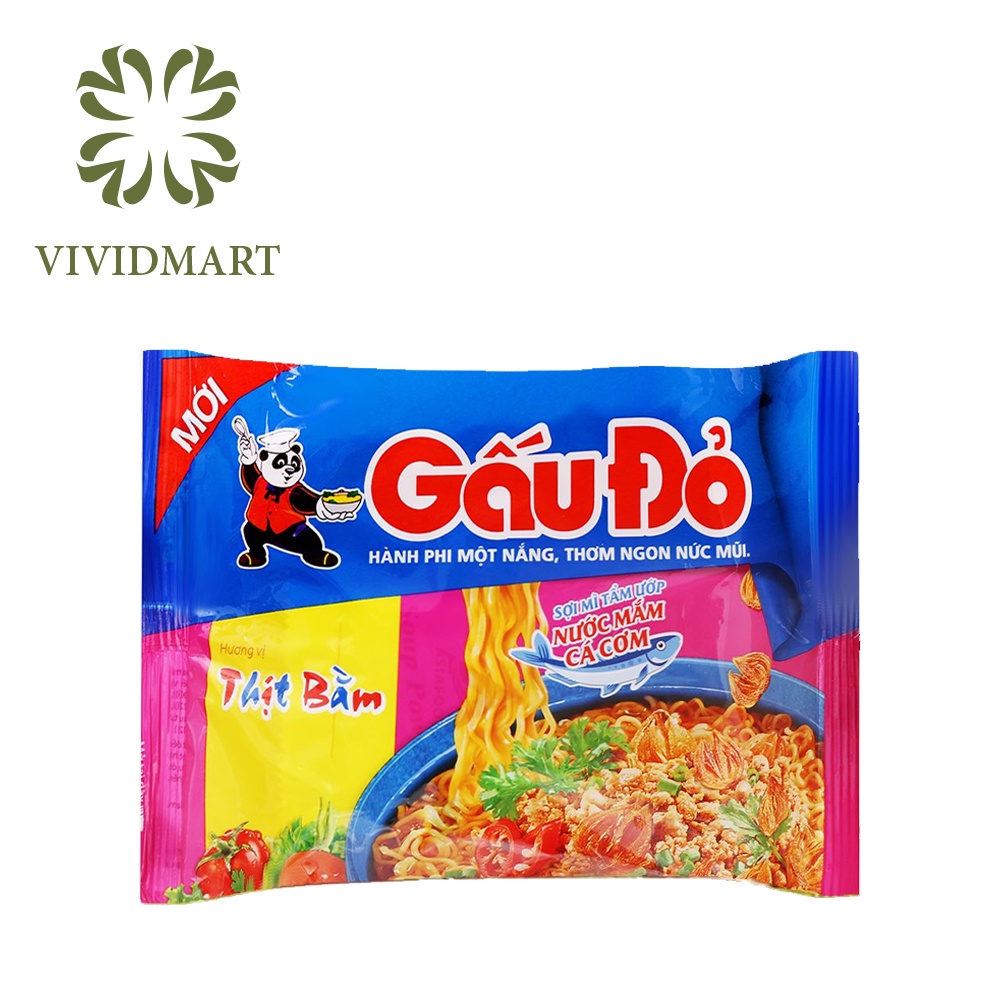 Góilẻ- MÌ GẤU ĐỎ 8 VỊ: GÀ SỢI PHỞ, TÔM VÀ GÀ, BÒ BÍT TẾT, THỊT BẰM, TÔM CHUA CAY, SỢI PHỞ HÀNH PHI, CHAY –GÓI63G– GẤU ĐỎ | BigBuy360 - bigbuy360.vn