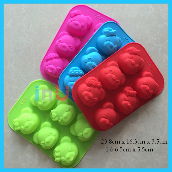 HCM - Khuôn silicon nướng bánh, làm rau câu pudding mẫu silicon hoạt hình Doremon, Kitty, gấu Pooh, Heo, Spongebob BSI