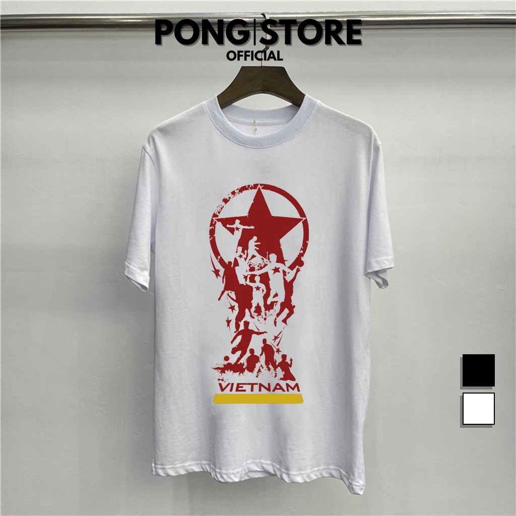 Áo thun nam nữ form rộng in Đội bóng Việt Nam - Áo thun unisex cổ tròn chất thun mềm mịn, phù hợp với mọi phong cách