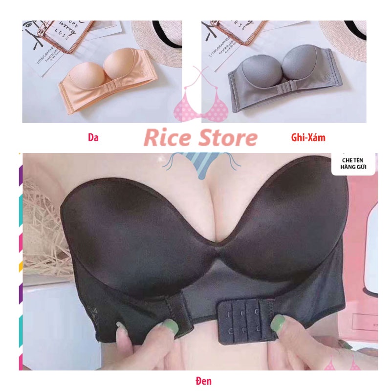 [Thanh Lý] áo lót cup ngực không dây chống tụt mặc áo hở vai KIMCHIBIKINI bra nữ cài trước đúc su nâng ngực AL005