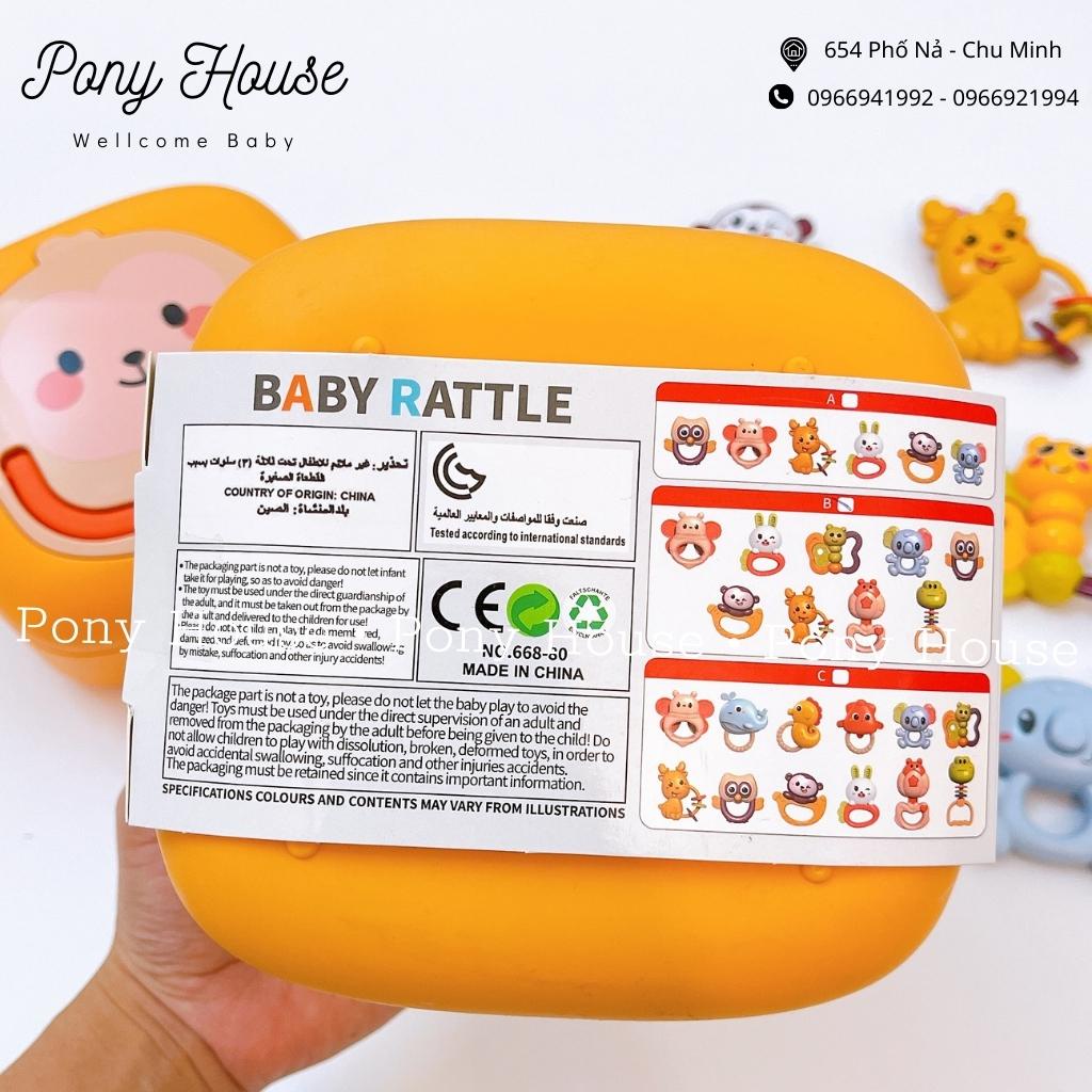 Bộ Đồ Chơi Xúc Xắc Gặm Nướu Giúp Bé Tập Cầm Nắm An Toàn Cho Bé Có Hộp Đựng 9 Món