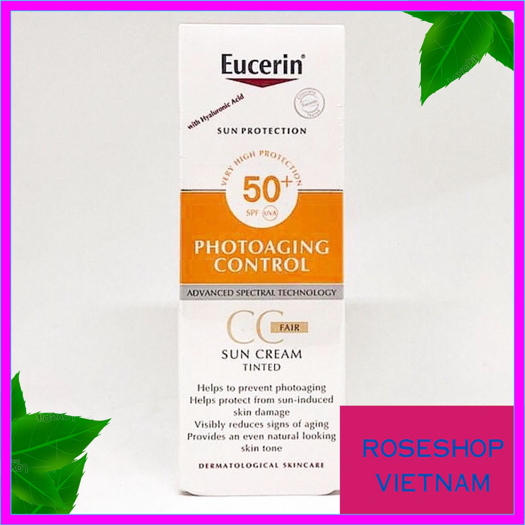 Kem Chống Nắng Làm Đều Màu Da Eucerin Sun Cream Face Tinted CC Cream Photoaging Control SPF50 50ml. Roseshop VietNam SP9