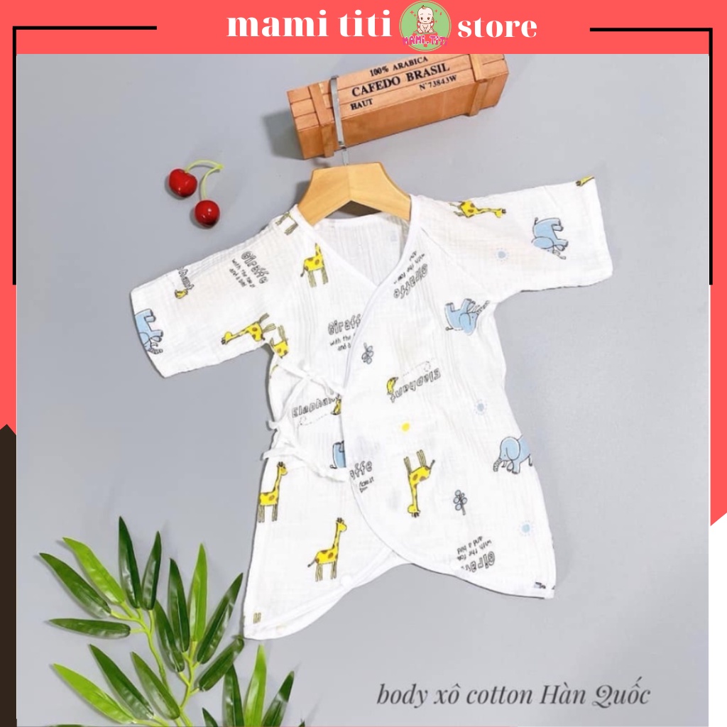 Quần áo trẻ em sơ sinh, Body xô túi lưới cotton Hàn Quốc cho bé (3-7kg) ẢNH VIDEO THẬT