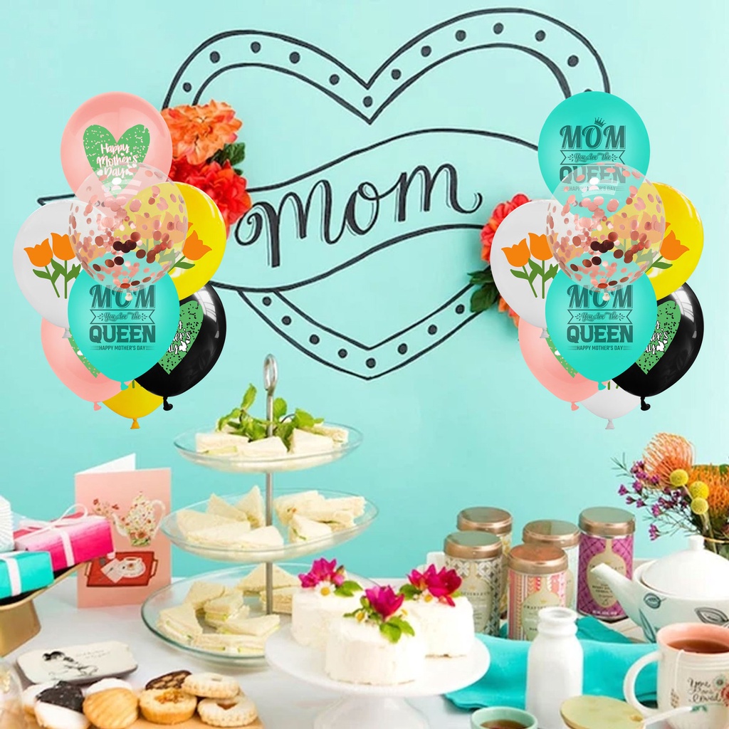 Bong Bóng 12 Inch In Chữ Happy Mother's Day Trang Trí Tiệc