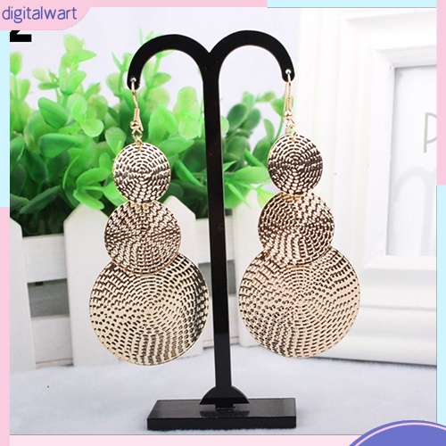 Cặp khuyên dáng dài thiết kế hình 3 vòng tròn to dần đều sang trọng cá tính dành cho nữ