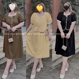 Set áo croptop và chân váy midi - múp bigsize 60-100kg