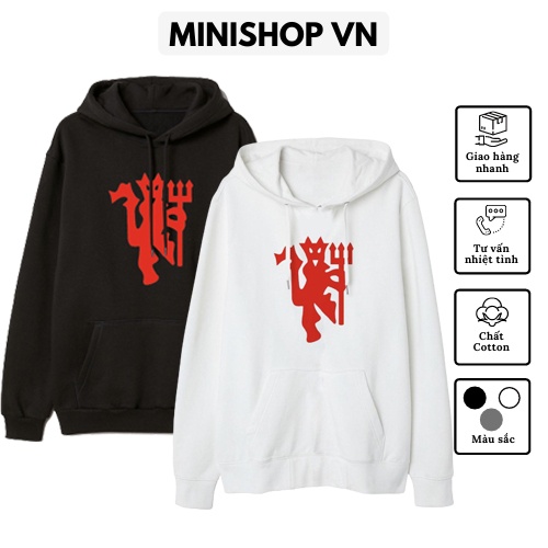 Áo nỉ hoodie nam nữ quỷ đỏ Manchester United chất nỉ bông dày ấm form rộng thoải mái