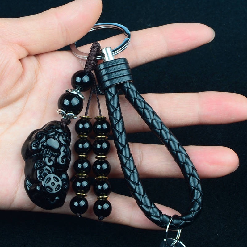 Móc khóa。 Money drawing Pi Xiu car key ring couple creative handbag pendant tourist attractions crystal trinkets gifts – – top1shop