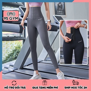 Quần dài tập gym yoga nữ gen bụng QD24 dáng legging có 4 nấc cài thu gọn vòng eo nâng mông tôn dáng