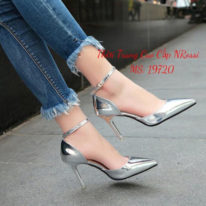 ❤FREESHIP❤ Giày cao gót bít mũi 7 phân màu đen bóng size ngoại cỡ, big size NRossi g