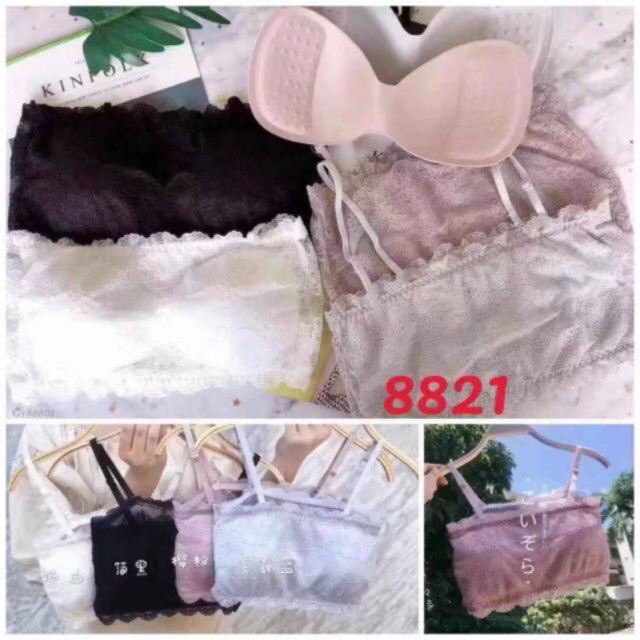(8821) áo bra quây ngực ren mới có thêm dây vai,