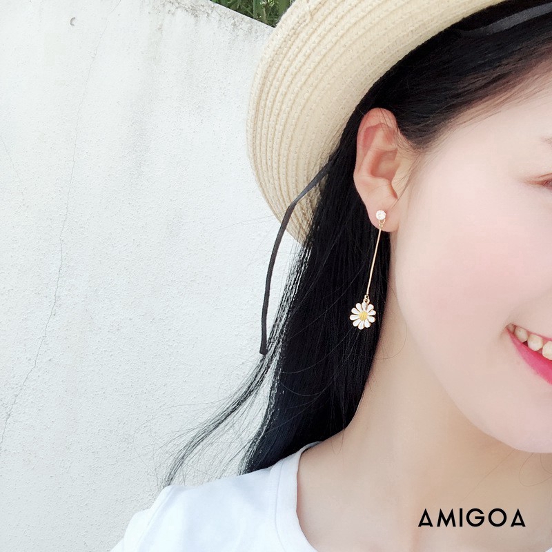 Khuyên Tai Hình Hoa Hướng Dương Đính Đá Xinh Xắn