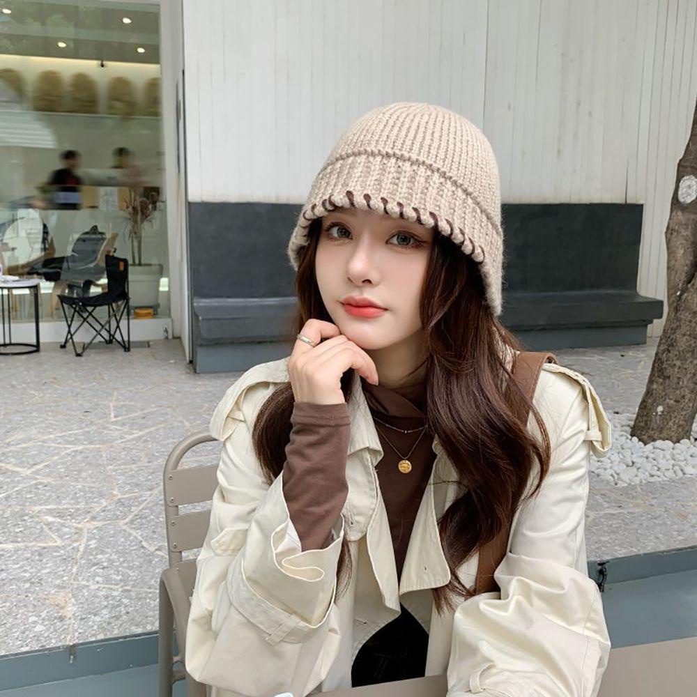 IVORY Mũ beanie Màu Trơn Phong Cách Hip Hop Dễ Thương