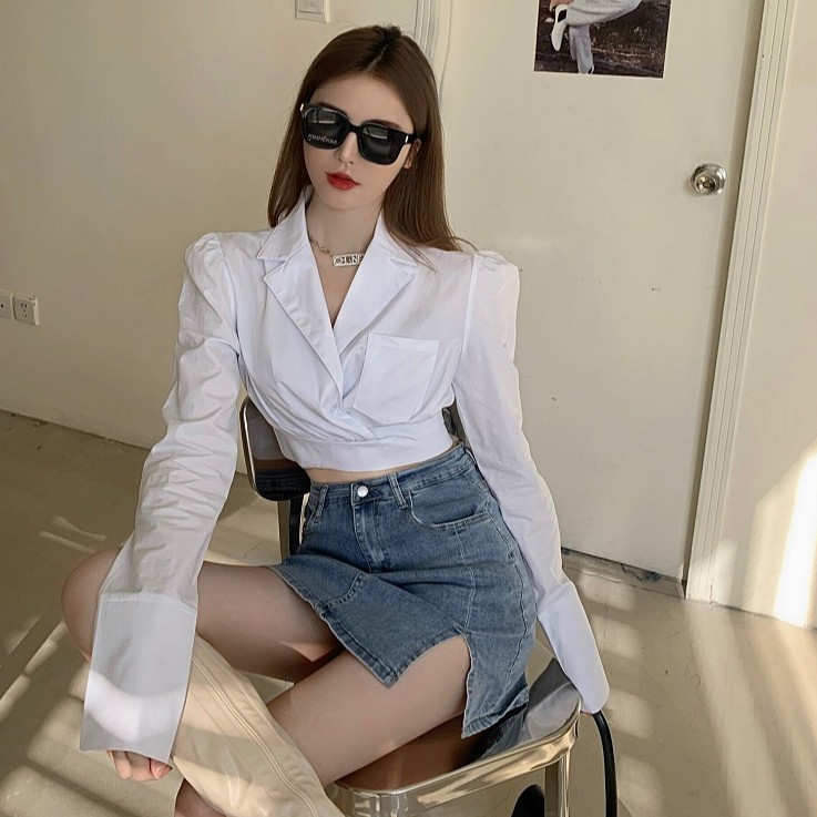 Ulzzang ( 얼짱) -ÁO SƠ MI DÀI TAY CÁ TÍNH THỜI TRANG NỮ - EMILYSHOP