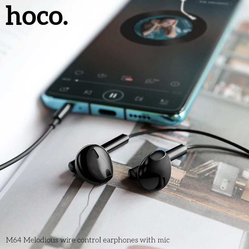 Tai nghe có dây Hoco M64 Melodious, Jac 3.5 có micro - Chính hãng Hoco