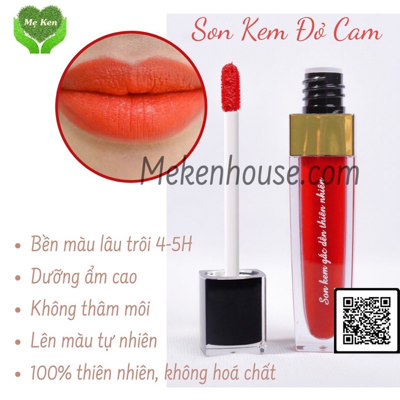 Son  kem gấc dền mẹ ken màu đỏ cam- lỳ lâu trôi 100% thiên nhiên