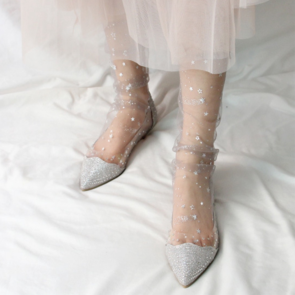 Vớ Lưới Cổ Cao Đính Ngôi Sao Lấp Lánh Cho Nữ