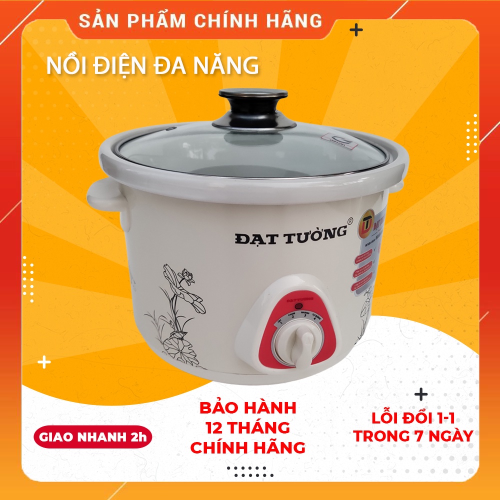 Nồi nấu chậm ĐẠT TƯỜNG nồi điện đa năng ruột gốm sứ - hàng chính hãng