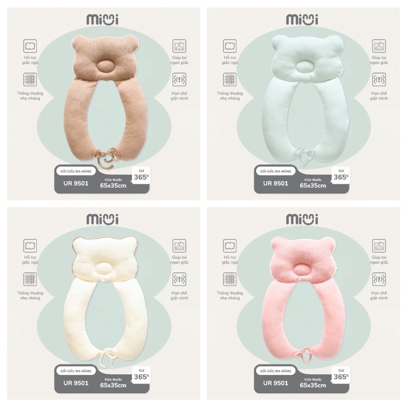 Gối Chữ U Đa Năng Định Hình Đầu Và Chống Giật Mình Minni hãng Ualarogo