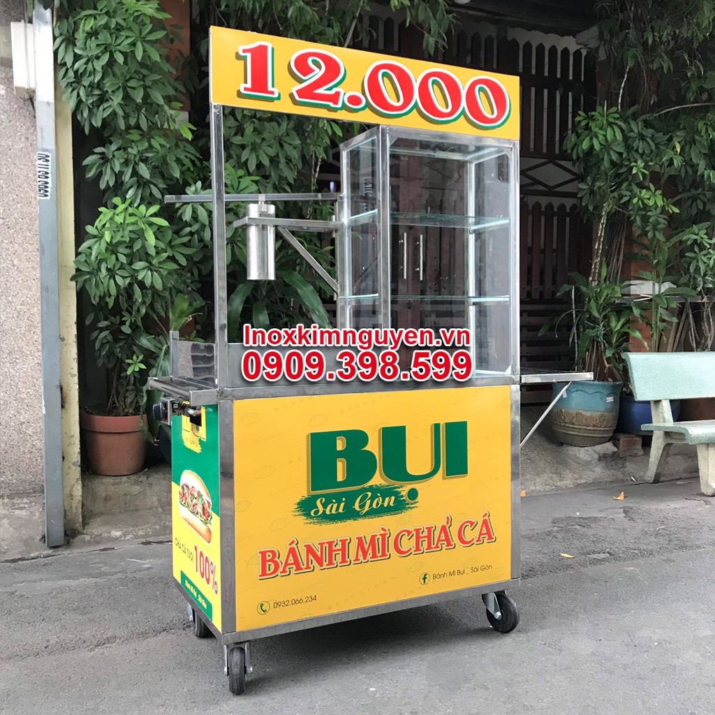 Trọn bộ xe bánh mì chả cá 1M