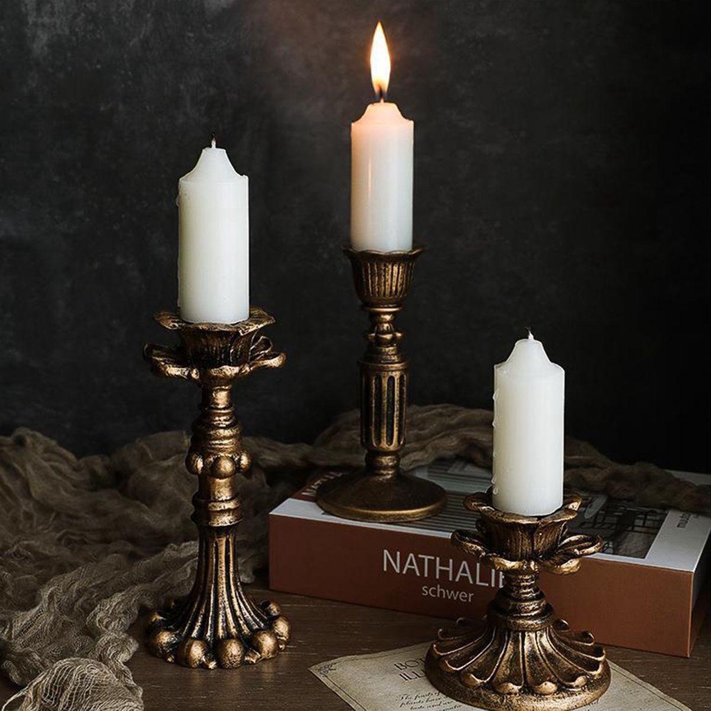 YIYU Giá Đỡ Đèn Cầy Bằng Kim Loại Phong Cách Cổ Điển Độc Đáo Trang Trí Nhà