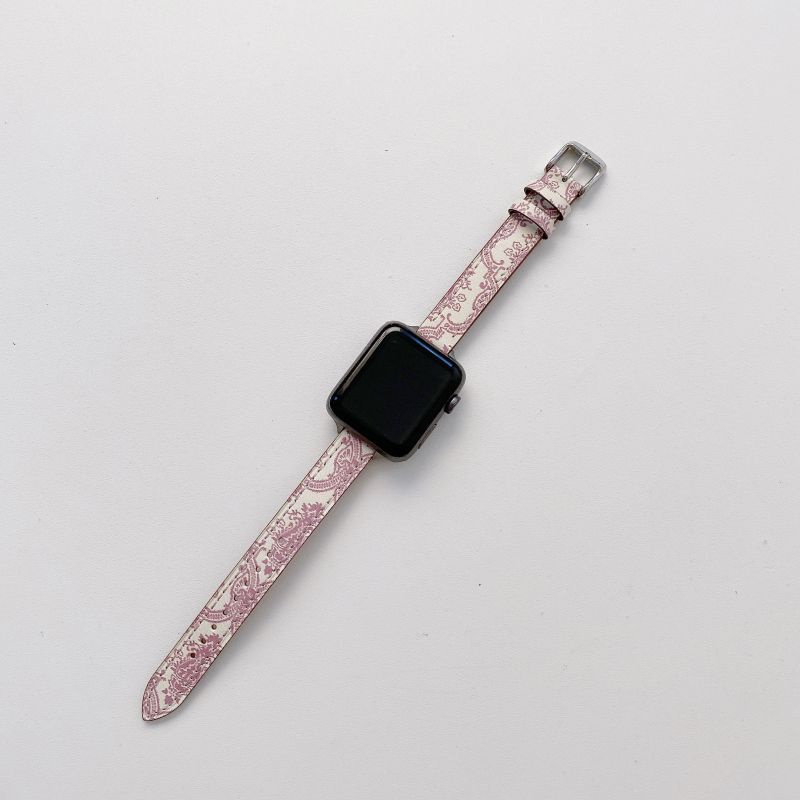 Dây Đeo Bằng Da Màu Xanh Lá Cho Đồng Hồ Thông Minh 7 6 5 Band 45mm 41mm 38mm 42mm i-watch Series 5 4 3 6 SE