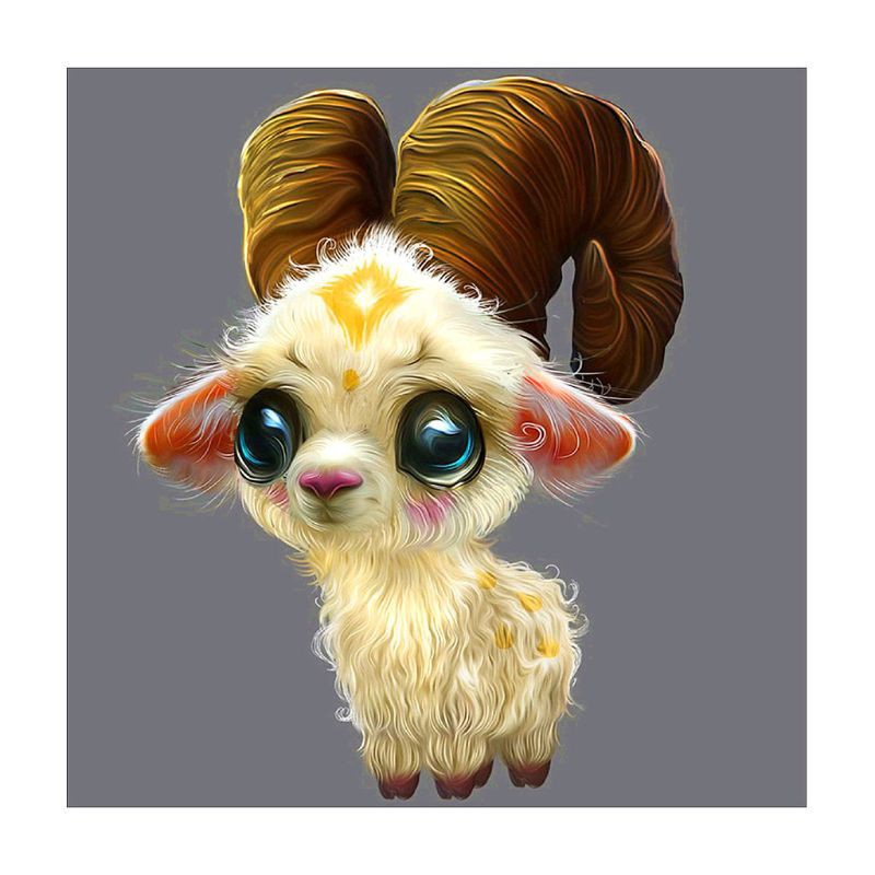 Bộ tranh đính đá 5D tự làm DIY hình chú dê dễ thương trang trí nhà sáng tạo