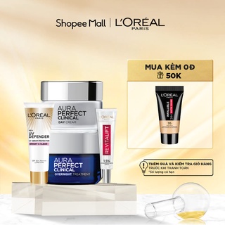 Bộ kem dưỡng trắng giảm thâm nám  serum siêu cấp ẩm  kem chống nắng L’Oreal Paris
